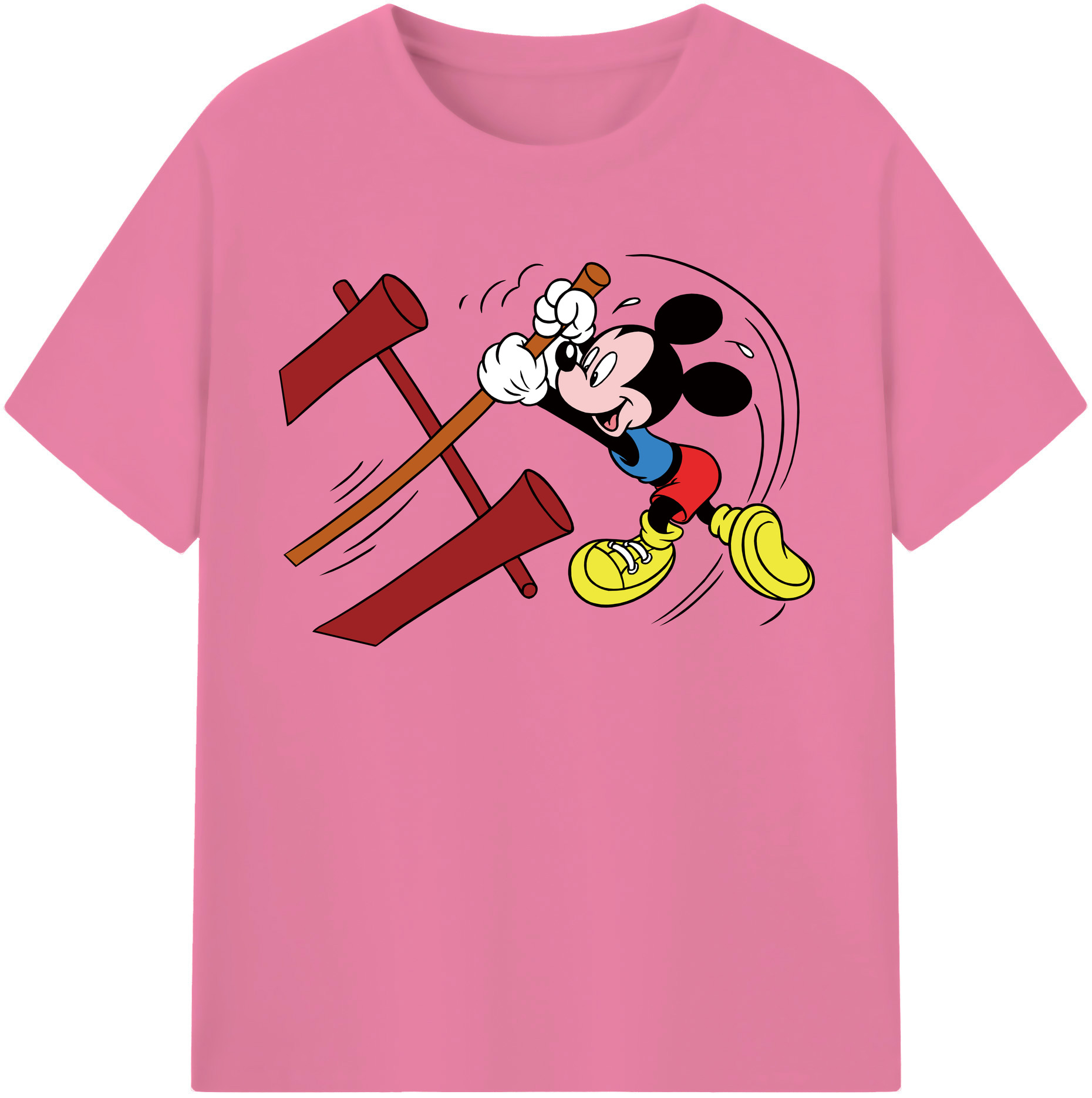 （画像用） ミッキーマウス Mickey Mouse 綿100％半袖Tシャツ（フロントプリント）